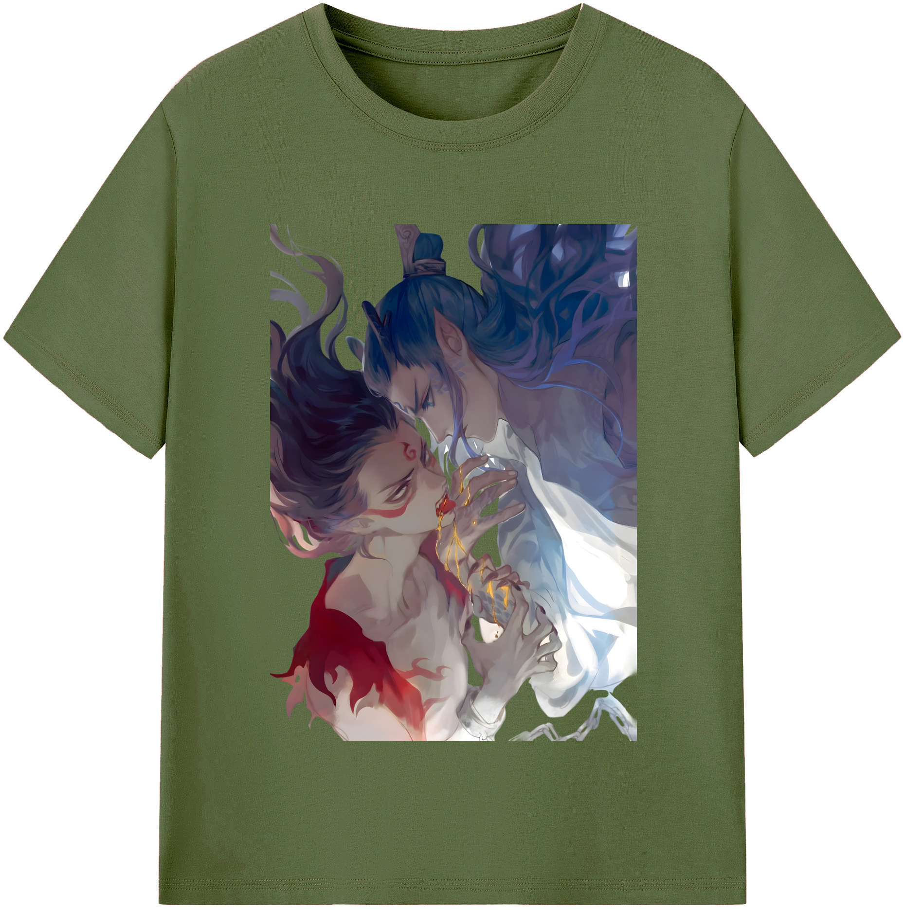 （画像用） Ne Zha 2 ナタ 魔童の大暴れ 綿100％半袖Tシャツ（フロントプリント）